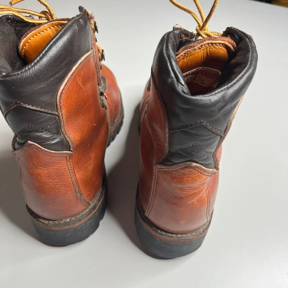 Vintage Dexter Hiking Boots Vibram Sole Brown Leather Mountaineering USA Men's 7